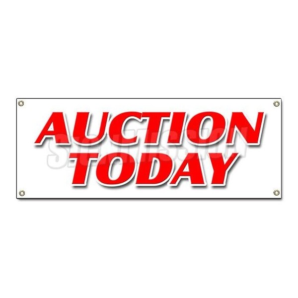 AUCTION TODAY BANNER SIGN antiques jewelry collectables art sale tools